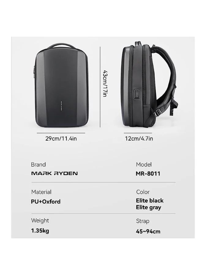 Mark Ryden  Mark Ryden MR-8011 Laptop Backpack for Men, 15.6 Inch Water-Repellent Bag with Dual USB Charging Ports, Trolley Strap, Digital Compartment, YKK Zipper, EVA Hard Shell â€“ FUTURE Series  | Best Price UAE