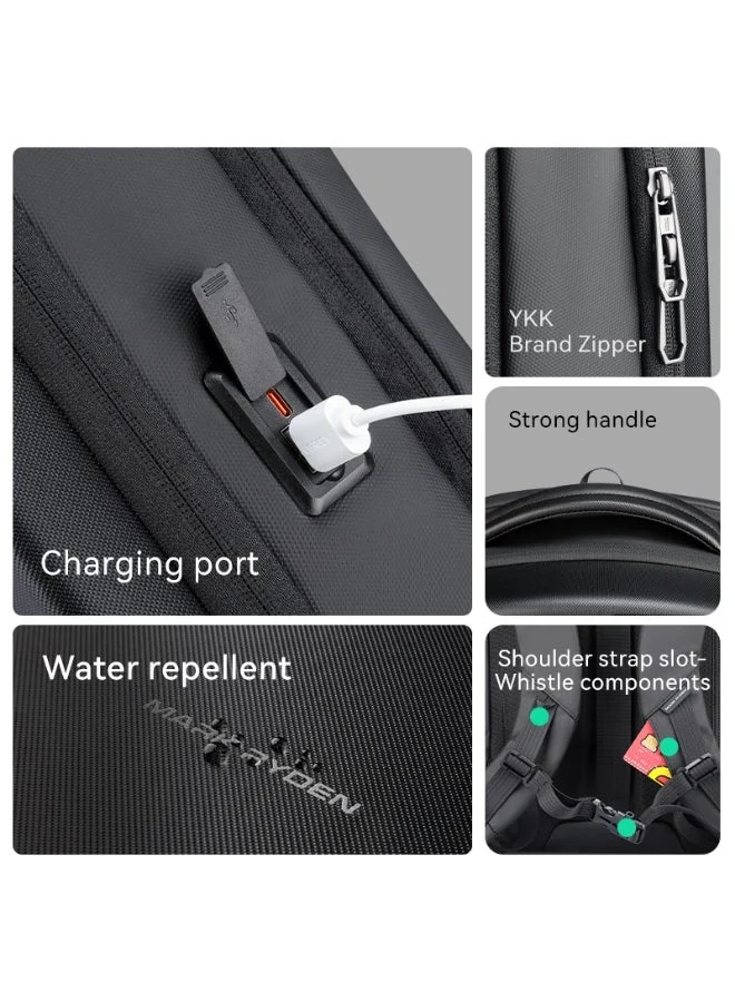 Mark Ryden  Mark Ryden MR-8011 Laptop Backpack for Men, 15.6 Inch Water-Repellent Bag with Dual USB Charging Ports, Trolley Strap, Digital Compartment, YKK Zipper, EVA Hard Shell â€“ FUTURE Series  | Best Price UAE