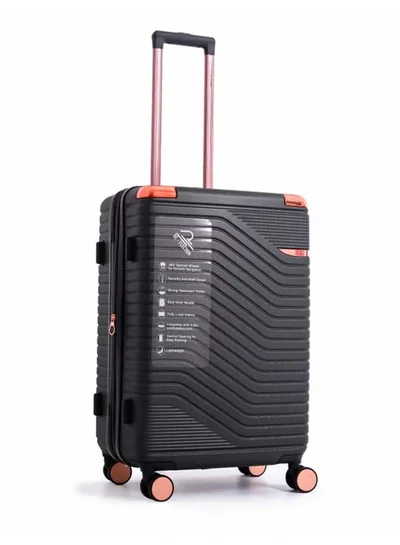 ريفلكشين REFLECTION Saphir Premium Quality ABS Suitcase Lightweight Hardshell Metalic Corner Vertical Series Travel Luggage Trolley with 4 Spinner Wheels and TSA Lock 20 Inch 51 CM Grey