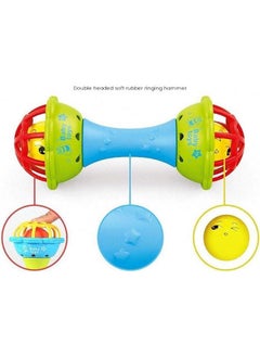 Manos Manos Plastic Dumbbell Rattle Toy for Toddler, Soft Rattles Teether Toys for Babies Toy, New Born Baby Toy, Sound Toys for Kids, Toys for 2 3 4 5 Year Old Kids (Multicolor; Pack of 2)  - Image 2