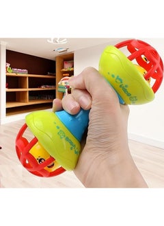 Manos Manos Plastic Dumbbell Rattle Toy for Toddler, Soft Rattles Teether Toys for Babies Toy, New Born Baby Toy, Sound Toys for Kids, Toys for 2 3 4 5 Year Old Kids (Multicolor; Pack of 2)  - Image 4