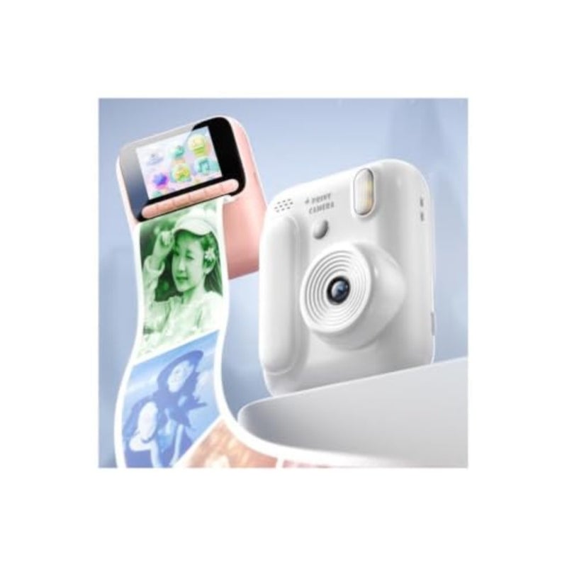 instant print camera for home and school use, thermal paper, white, ink-free instant photo printing - Image 3