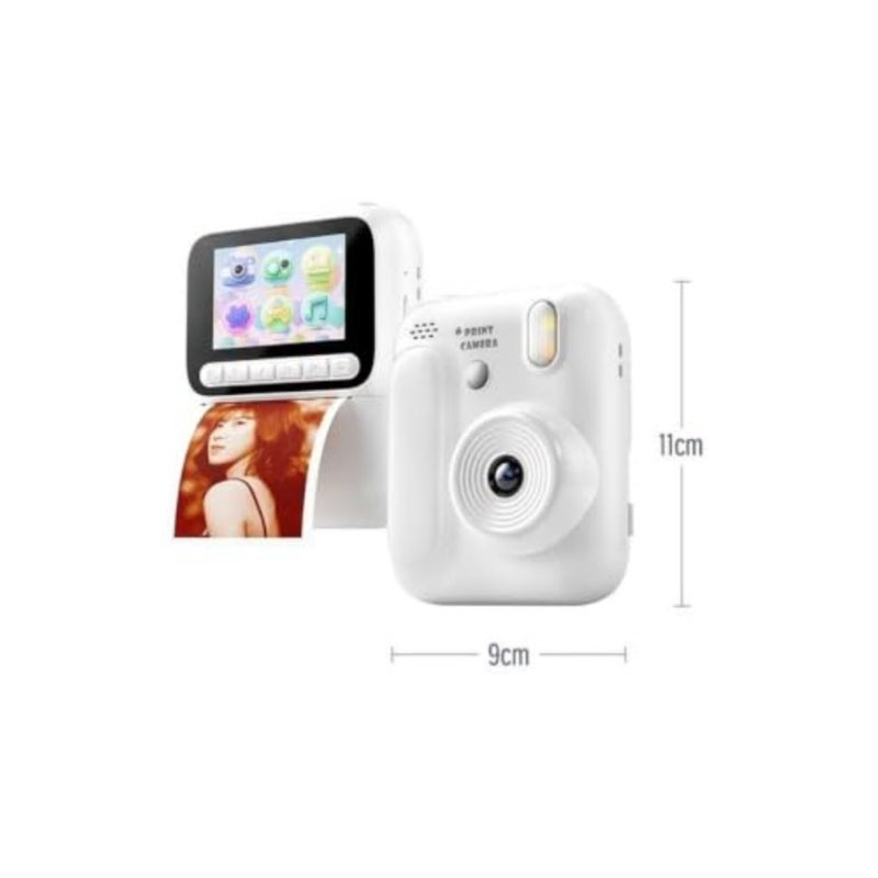 instant print camera for home and school use, thermal paper, white, ink-free instant photo printing - Image 4