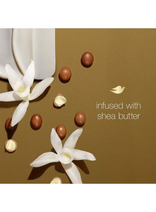 Dove غسول الجسم الفاخر 100% منظفات لطيفة، خالي من الكبريتات زبدة الشيا مع الفانيليا الدافئة غسول مرطب للجسم 22 أونصة - Image 5