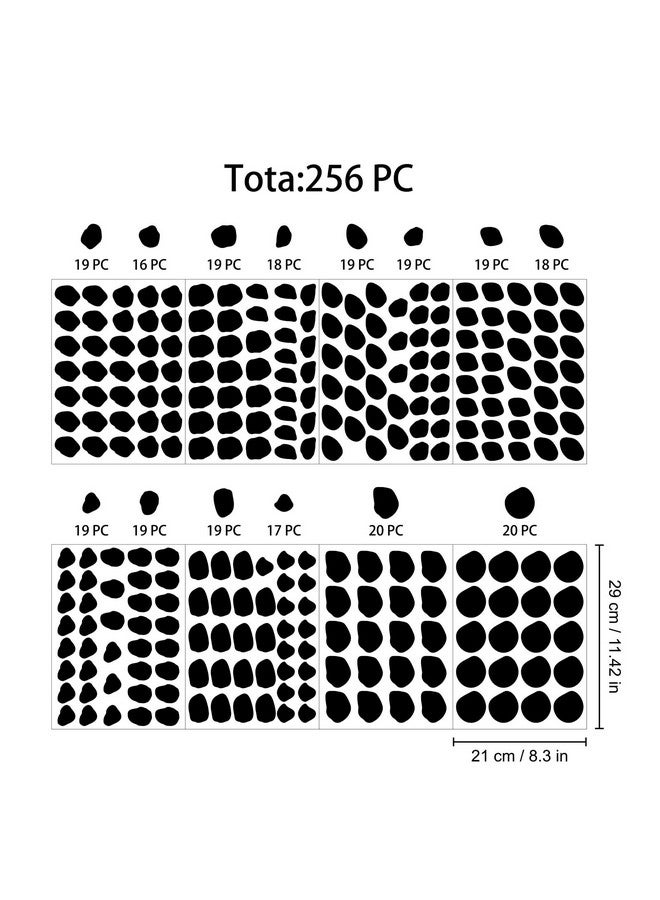 thovorrnl 256 Pieces Polka Dots Wall Decals, Irregular Polka Dot Wall Stickers, Removable Vinyl DIY Minimalist Geometric Art Wall Mural for Kids Bedroom Living Room Nursery Door Tile (Black) - Image 2
