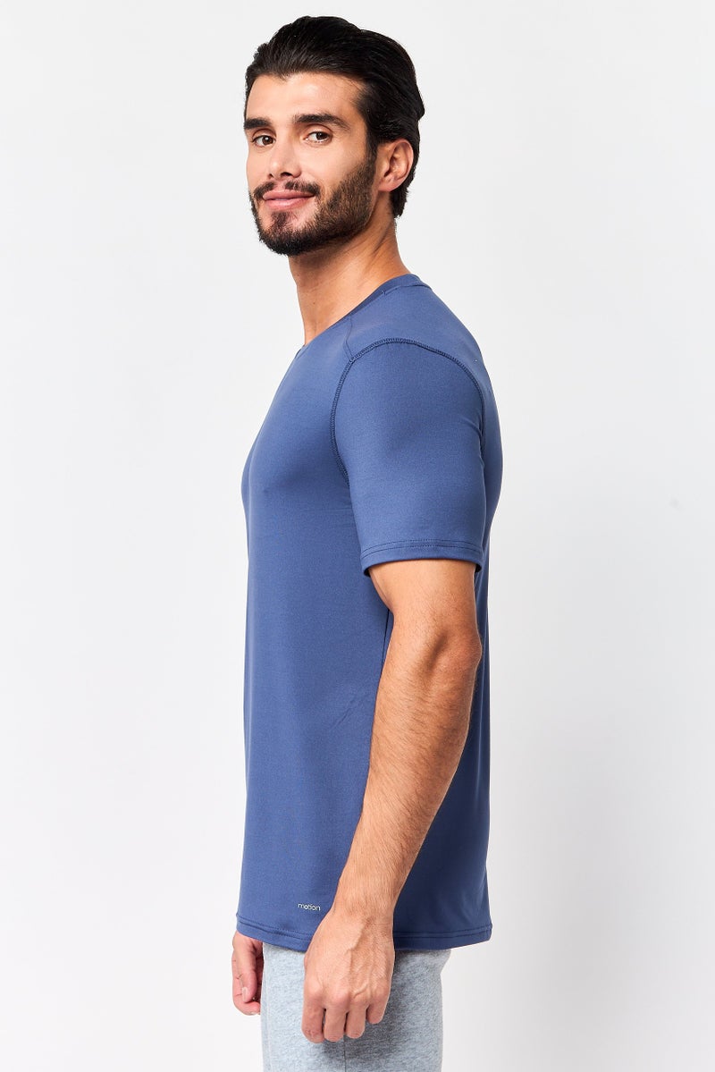 MOTION Men Sportswear Fit Short Sleeve Training T-Shirt, Slate Blue - Image 3