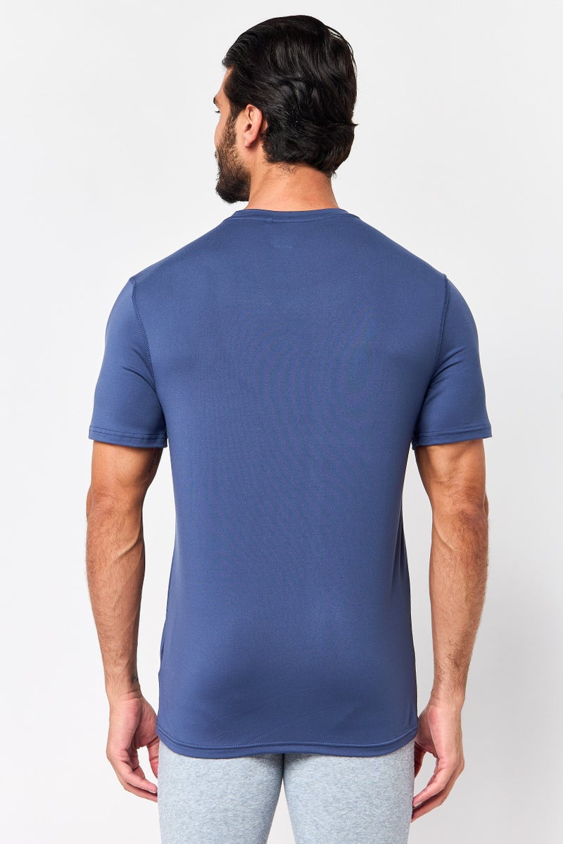 MOTION Men Sportswear Fit Short Sleeve Training T-Shirt, Slate Blue - Image 4