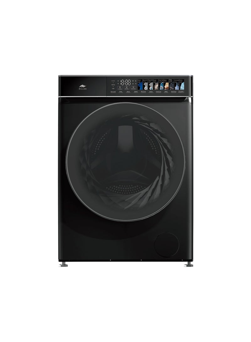 MILLEN 10kg Front Load Washing Machine – 3Y Warranty, Inverter Motor, Smart, Powerful & Efficient, 10 kg МWM10012BLID black - Image 1