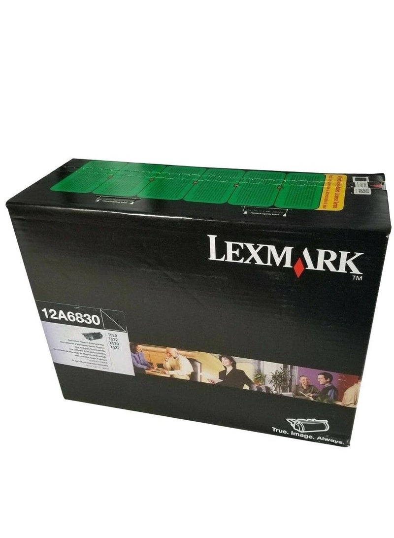 Lexmark 12A6830 Toner, 7500 Page-Yield, Black