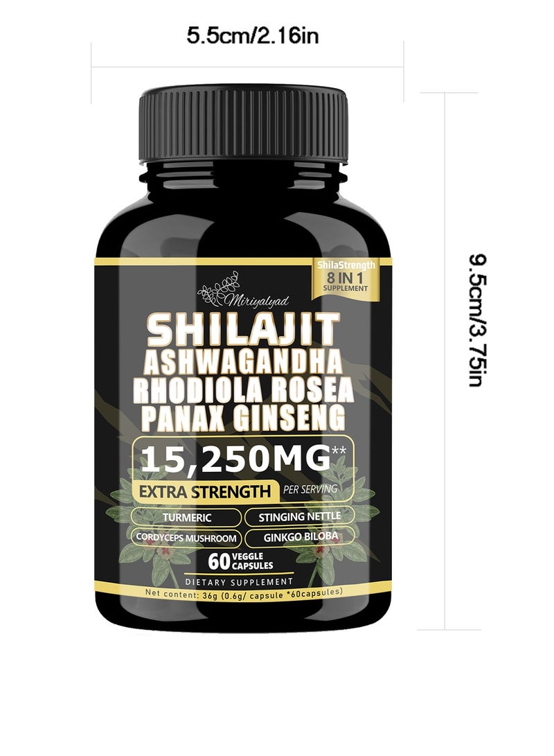 ميريالياد مكمل شيلاجيت - الكل في واحد معزز الطاقة متعدد الفيتامينات - مع أشواغاندا و7+ قوة إضافية المكونا - Image 5