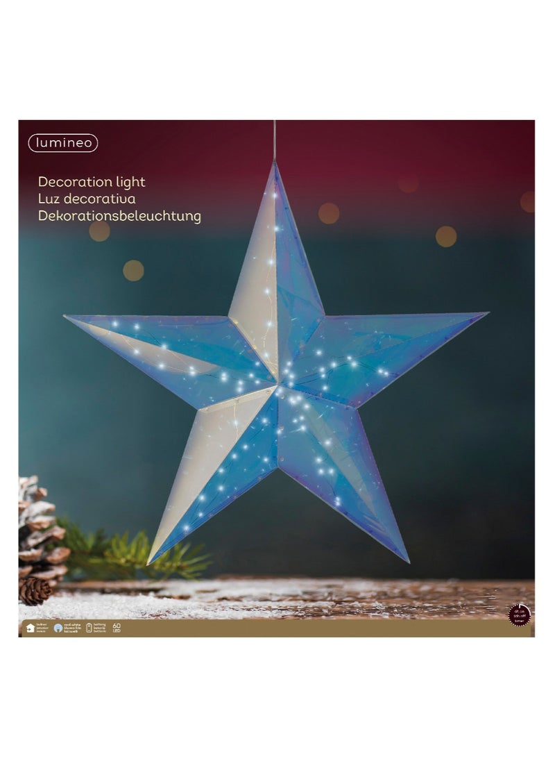 Kaemingk - Kaemingk Christmas Micro Led Star Pet Steady Cool White 60Cm - Image 1