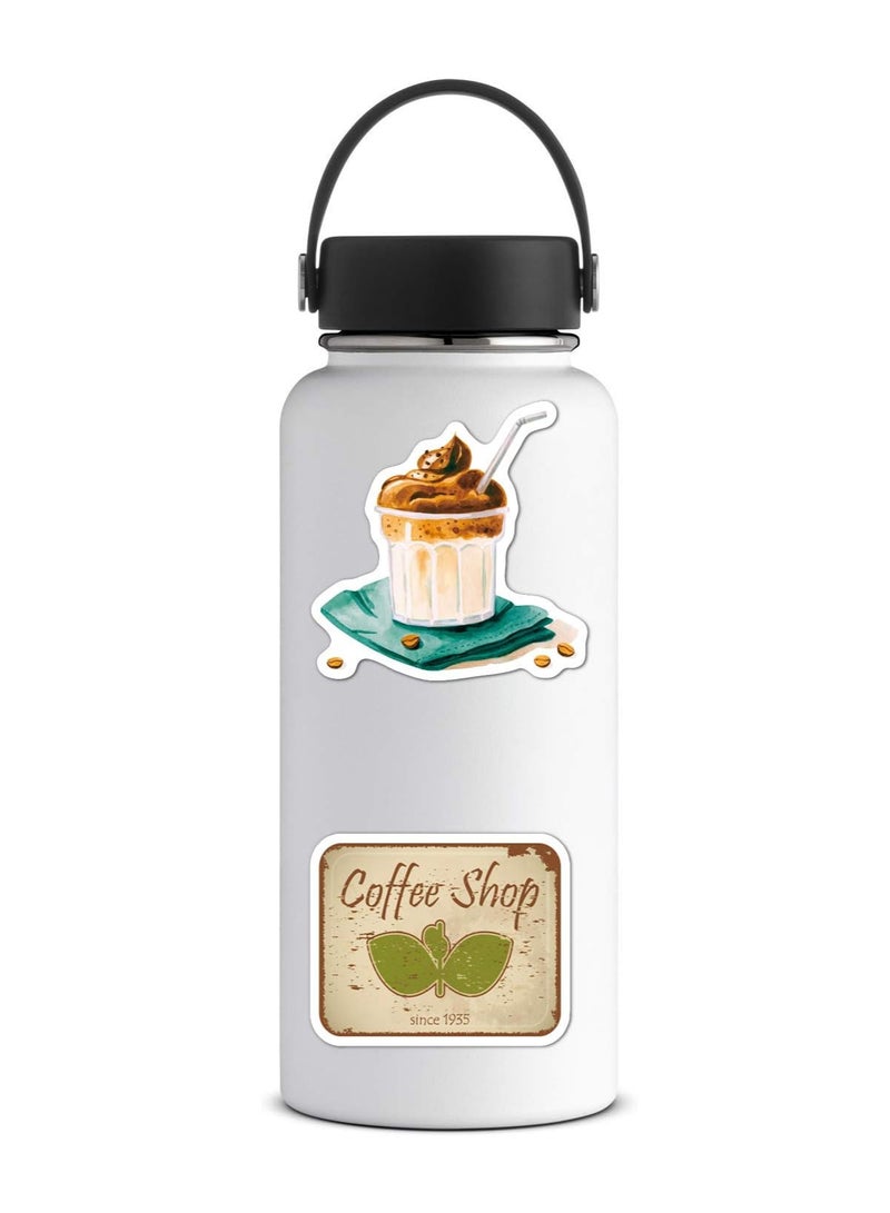 50 Pieces Retro Coffee Stickers  - Image 4
