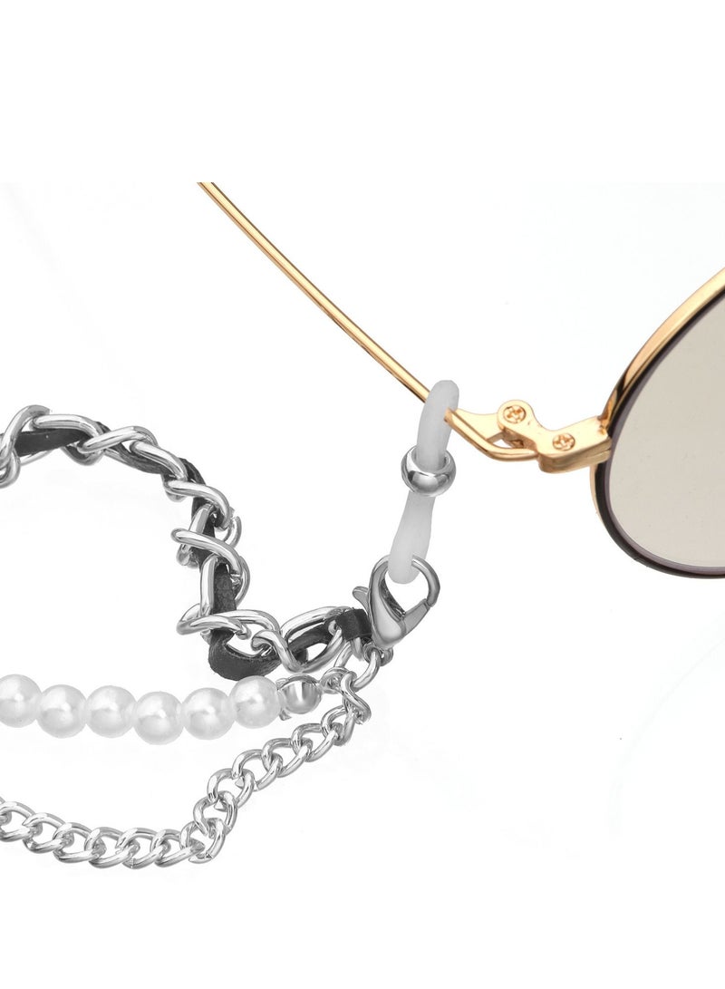 KASTWAVE Women's Pearl Leather Eyeglass Chain - Image 4
