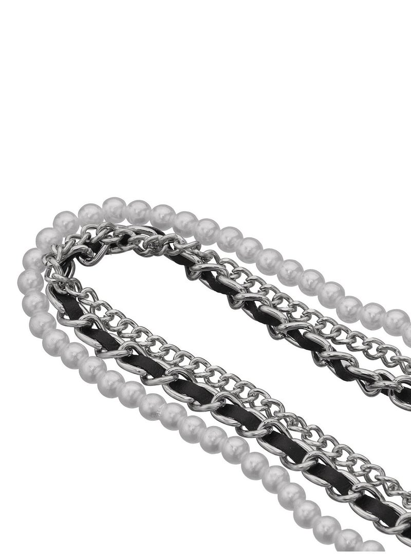 KASTWAVE Women's Pearl Leather Eyeglass Chain - Image 2