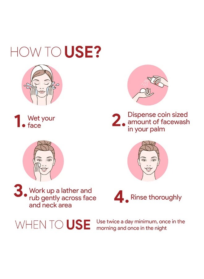 Good Vibes Rosehip Deep Cleansing Face Wash, 120 ml Naturally Controls Excess Sebum & Acne, Moisturizing Skin Softening Formula for All Skin Types, No Parabens & Mineral Oil - Image 4