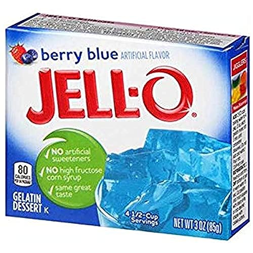 Jell-O JELLO Berry Blue Gelatin Dessert Mix 3 Ounce Box (Pack of 2) - Image 1