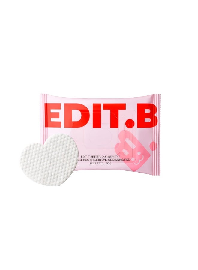 EDIT.B Joyfull Heart All In One Cleansing Pad 30 Sheets - Image 1