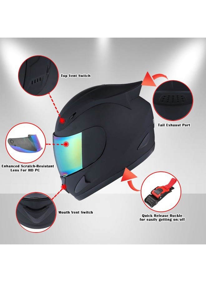 1STORM MOTORCYCLE BIKE FULL FACE HELMET MECHANIC MATT BLACK - Image 3