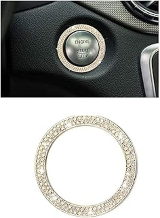 Car Turn Button Frame Accessory for Mercedes C-Class 2016-2019 (Gold)