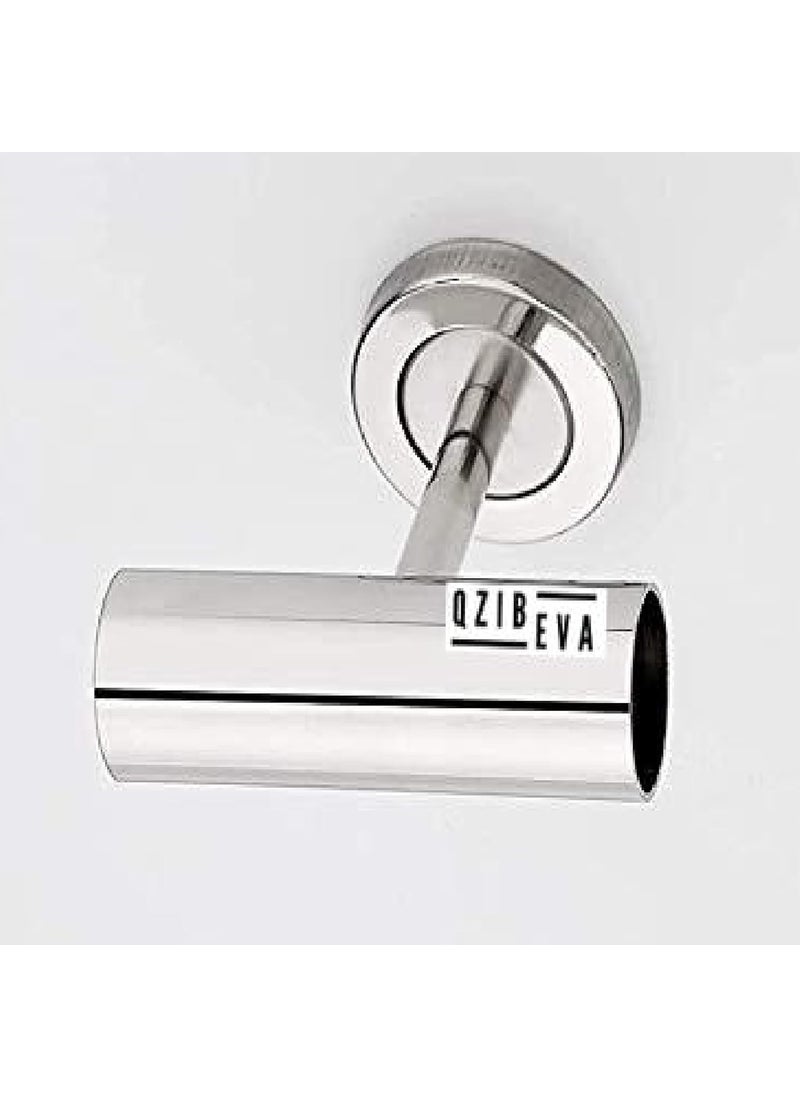 QZibeva - QZIBEVA Pack 1 Pcs Steel Curtain Rod Jointer Connector Bracket Support Silver for 1 Inch Rods Ceiling Wall Support Code CST2 - Image 1