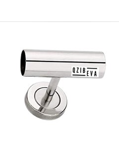 QZibeva QZIBEVA Pack 1 Pcs Steel Curtain Rod Jointer Connector Bracket Support Silver for 1 Inch Rods Ceiling Wall Support Code CST2  - Image 3