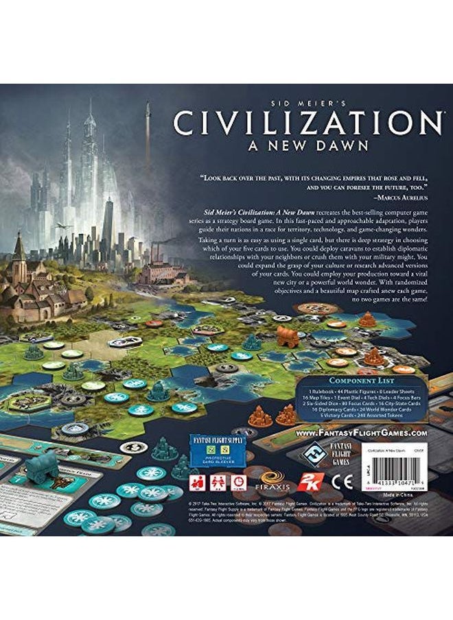 Fantasy Flight Games Civilization A New Dawn Board Game ; Tactical Strategy Game For Adults And Teens Based On The Hit Video Game Series ; Ages 14+ ; 24 Players ; Average Playtime 12 Hours ; Made By  - Image 2