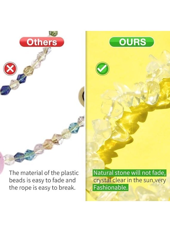 CLENEA Pink crystal Cell Phone Lanyard Strap, Natural Gemstone Charms, Adjustable Length Universal Fit, Multifunctional for Phones, Keychains, Bags, Ideal for Daily Use, Adds Style and Convenience - Image 5