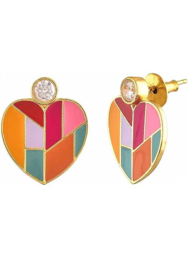 فويلا Valentine's Day Mosaic Heart Earrings