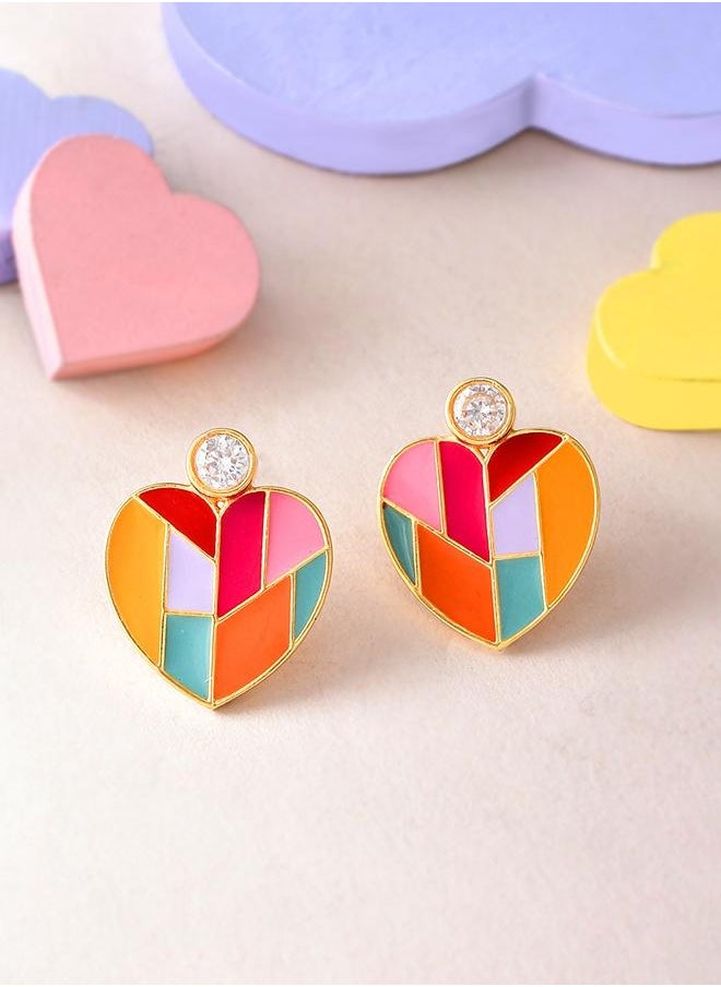 VOYLLA Valentine's Day Mosaic Heart Earrings  - Image 1