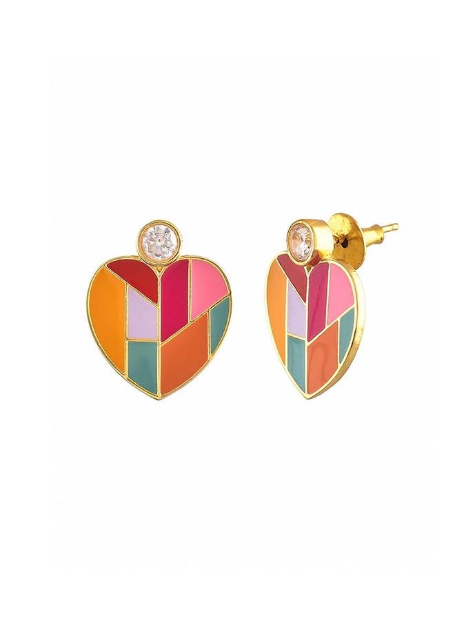 VOYLLA Valentine's Day Mosaic Heart Earrings  - Image 2