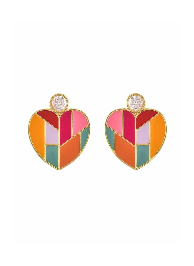 فويلا Valentine's Day Mosaic Heart Earrings
