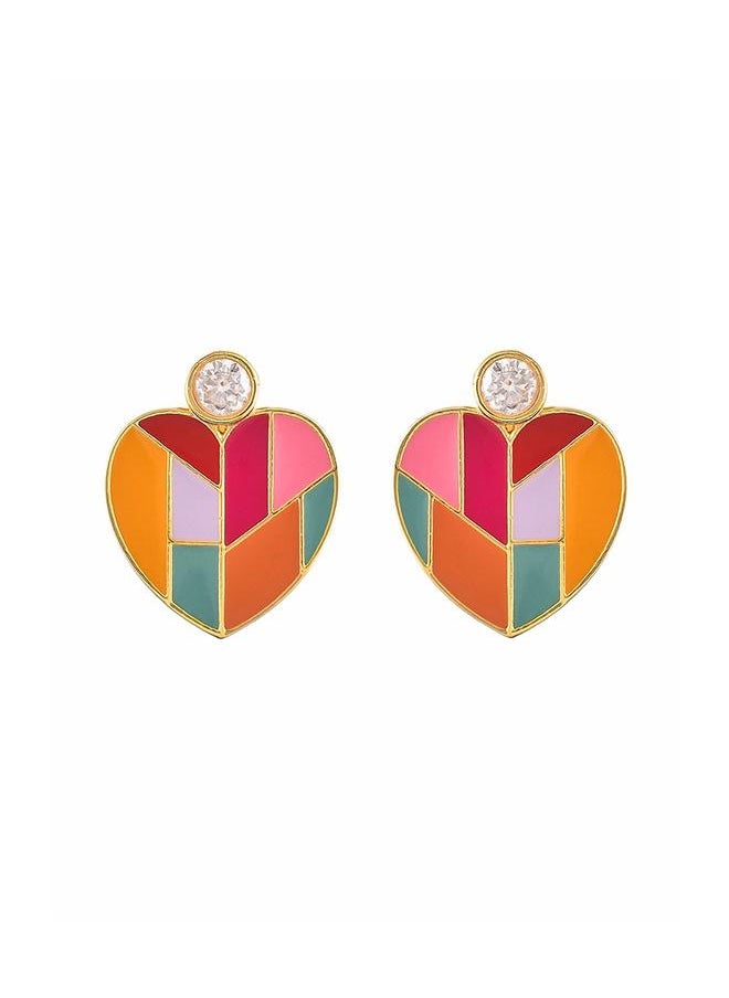 VOYLLA Valentine's Day Mosaic Heart Earrings  - Image 3