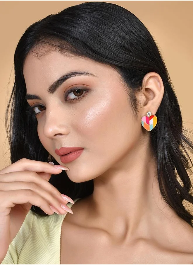 فويلا Valentine's Day Mosaic Heart Earrings