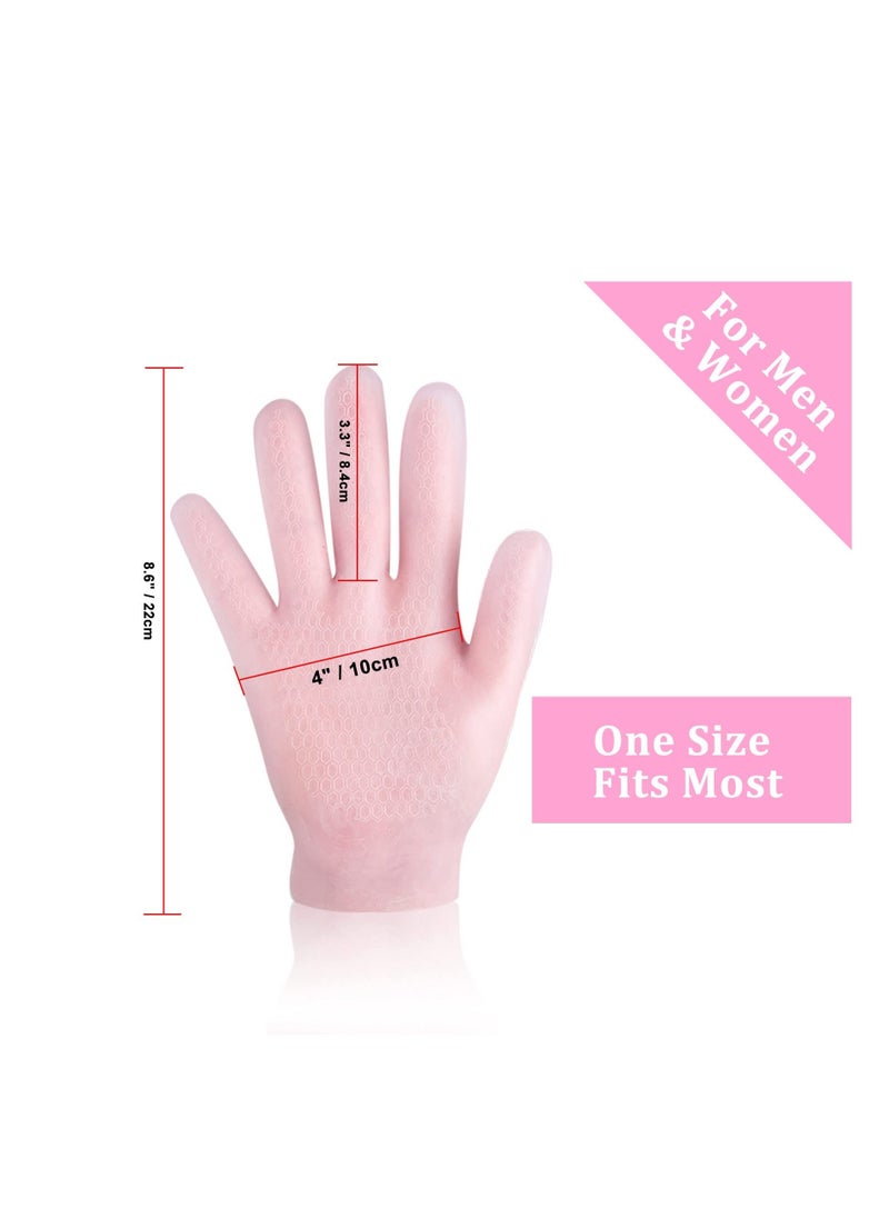 Y&D - Moisturizing Gloves, 2 Pairs Gel Spa hydrating Aloe Lotion for Moisturize Soften Repairing Hands Softening Rough Skin, Calluses,One Size Fits Most - Image 1