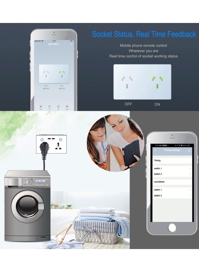 مقبس حائط ذكي يعمل باللمس من Zigbee UK مزود بمنفذ USB مزدوج ووظيفة التوقيت Tuya Alexa Google Home ومخرج الطاقة
