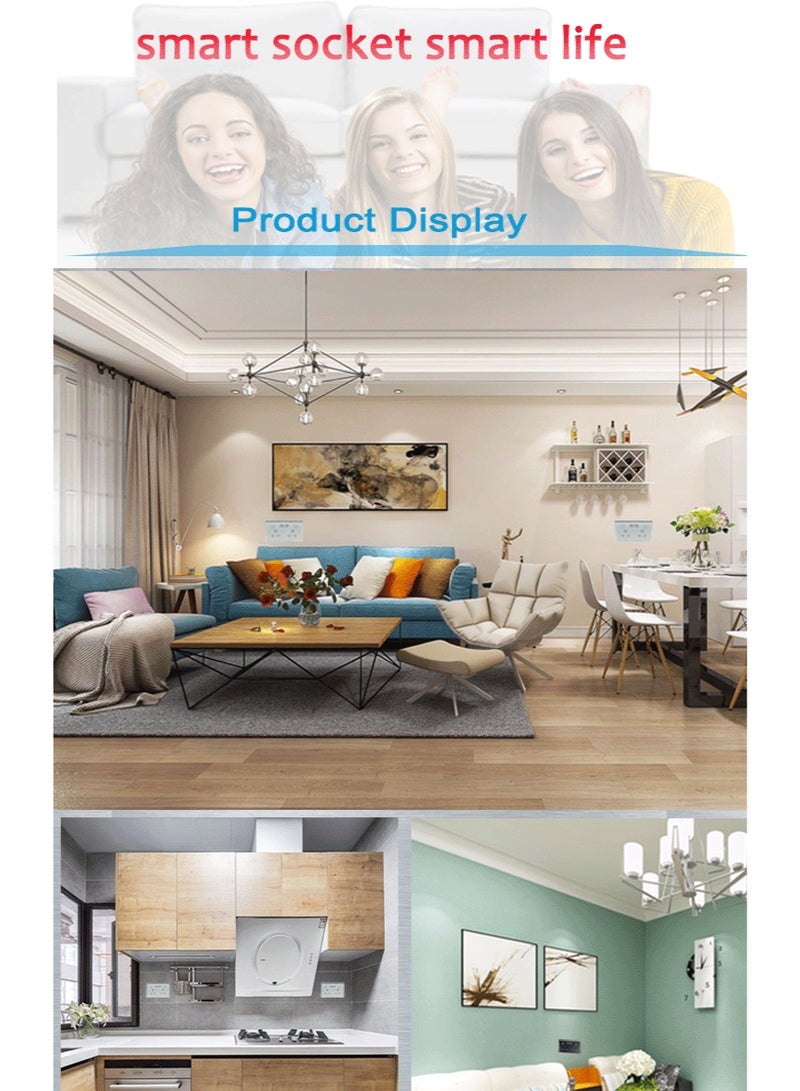 مقبس حائط ذكي يعمل باللمس من Zigbee UK مزود بمنفذ USB مزدوج ووظيفة التوقيت Tuya Alexa Google Home ومخرج الطاقة