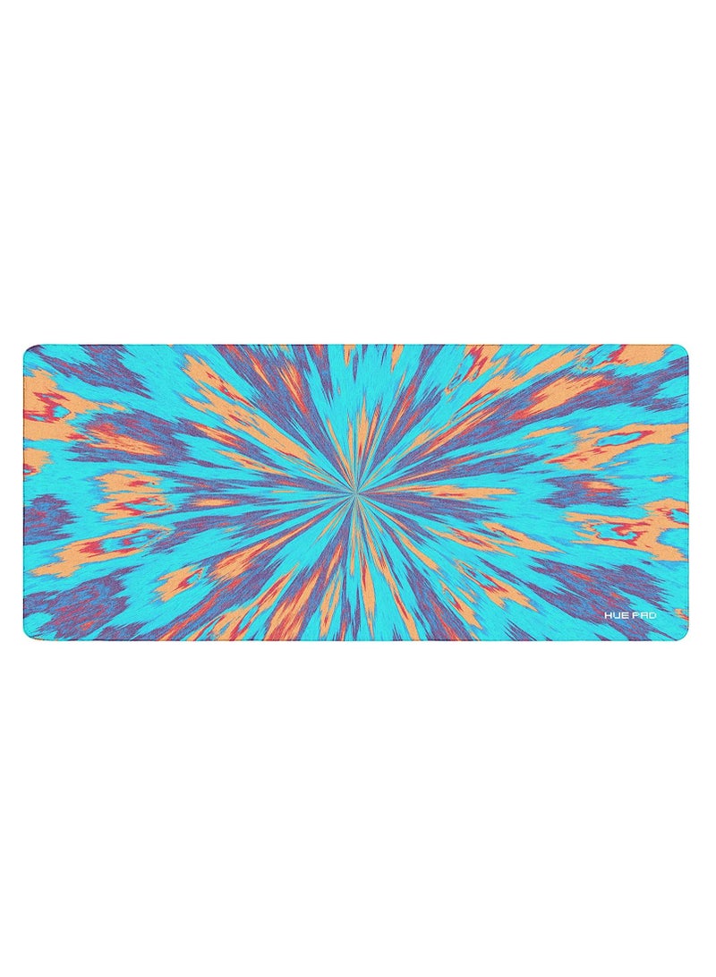 HUE PAD HUEPAD ISOFLOW SERIES, Premium Mousepads, HYDRAGLIDE™ Fabric Gaming Mouse pad, XL Desk Pad with Carry Case Tube (XL: 90x40cm, HYPERJUMP, CAYAN)  - Image 1