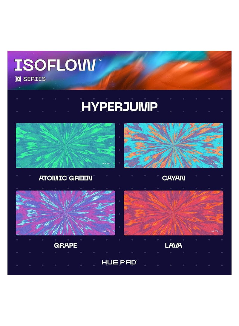 HUE PAD HUEPAD ISOFLOW SERIES, Premium Mousepads, HYDRAGLIDE™ Fabric Gaming Mouse pad, XL Desk Pad with Carry Case Tube (XL: 90x40cm, HYPERJUMP, CAYAN)  - Image 5