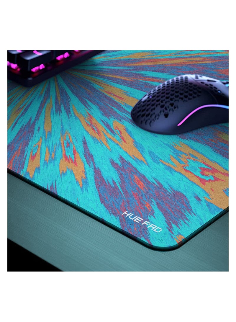 HUE PAD HUEPAD ISOFLOW SERIES, Premium Mousepads, HYDRAGLIDE™ Fabric Gaming Mouse pad, XL Desk Pad with Carry Case Tube (XL: 90x40cm, HYPERJUMP, CAYAN)  - Image 3