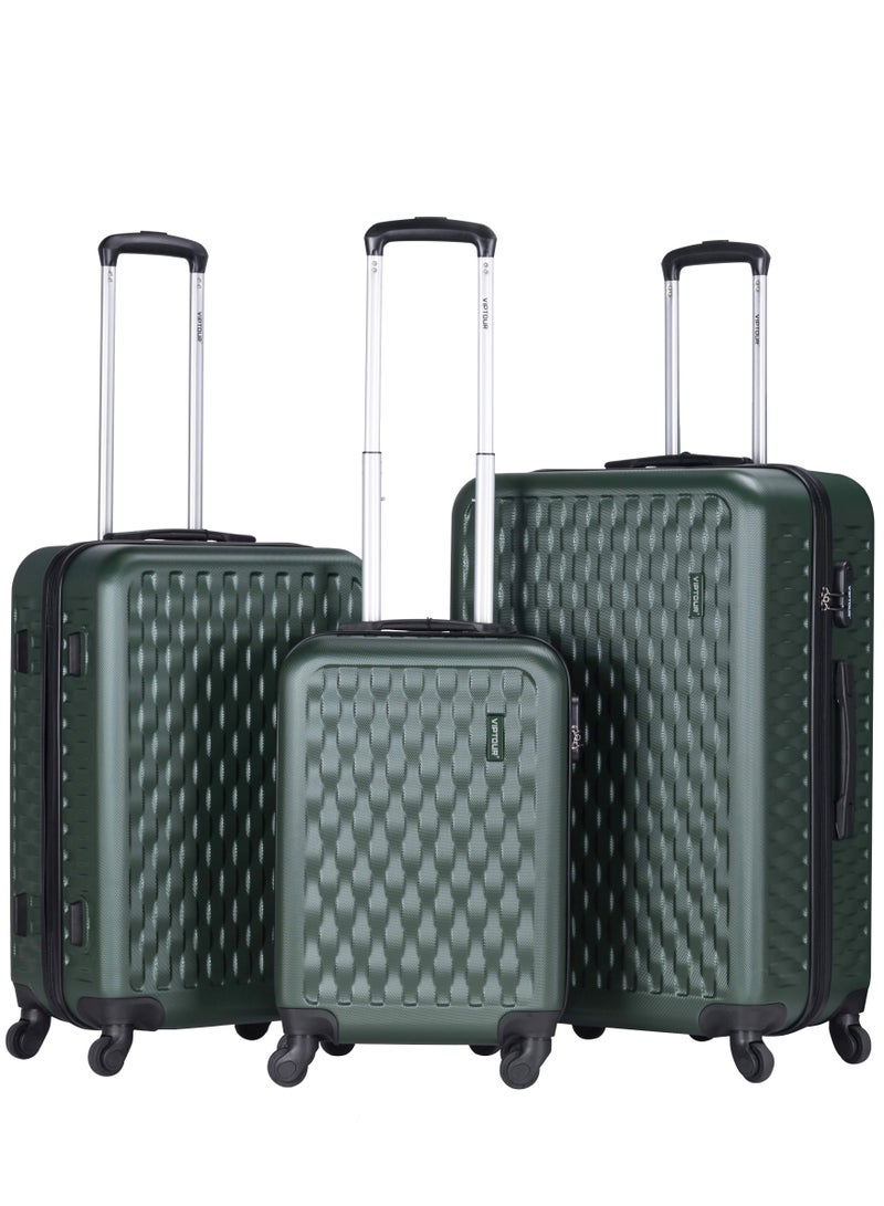VIPTOUR ABS Hardside 3 Piece Trolley Luggage Set  Spinner Wheels with Number Lock 20/24/28 Inches - Image 1