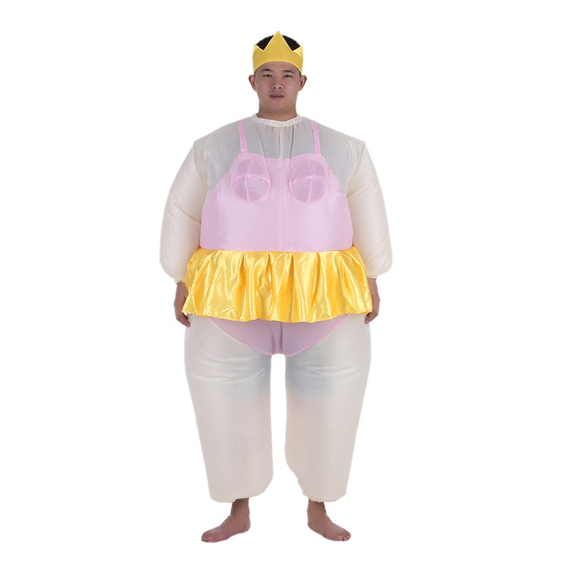 Cute Adult Inflatable Ballerina Costume Fat Suit for Women/Men Air Fan Operated Blow Up Halloween Party Fancy Jumpsuit Outfit - Image 1