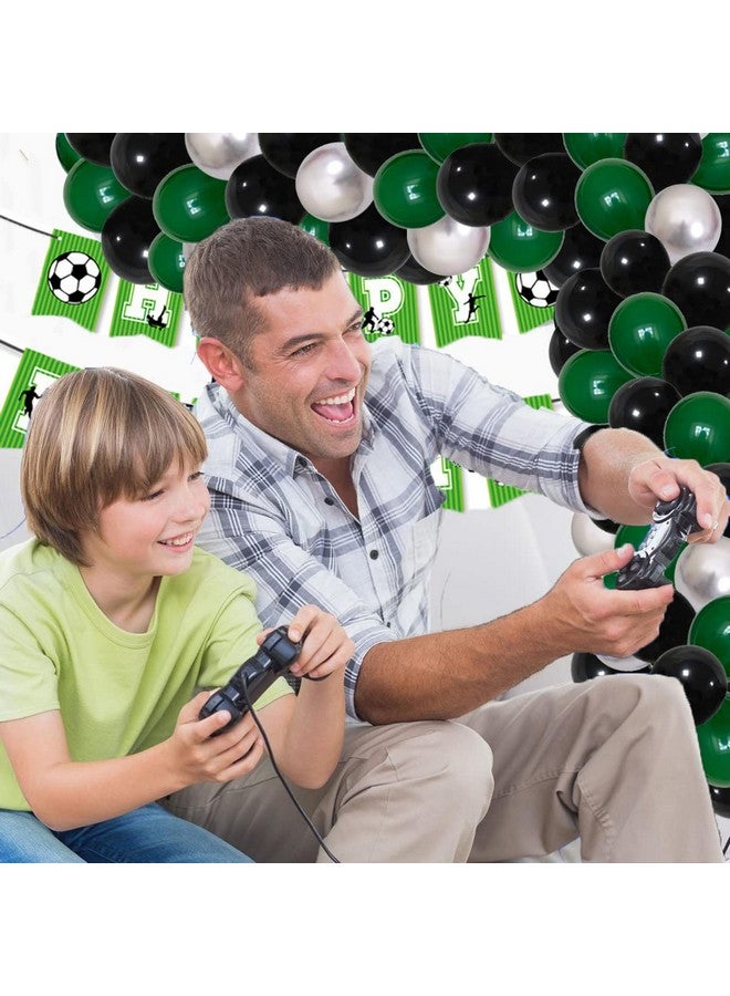 LUDEOU Dark Green Silver Black Balloon Garland Arch Kit 12" 10" 5" Dark Green Metallic Silver Black Balloons 16Ft Arch Strip For Football Camo Forest Baby Shower Birthday Retirement New Year Party - Image 5