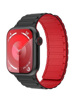 KENSUO Magnetic Bands Bracelet for Apple Watch Ultra/2 Band 49mm 45mm 44mm 46mm 42mm iWatch band 40mm 41mm 38mm Women/Men,Silicone Strap Sport Loop Wristbands for Apple Watch Series 10/9/8/7/6/5/4/3/2/SE，Black and Red  - Image 1