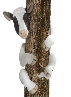 Bits and Pieces Bits and Pieces-Tree Hugger Cow Garden Peeker-Polyresin Outdoor Tree Sculpture - Whimsical Garden Decoration  - Image 2