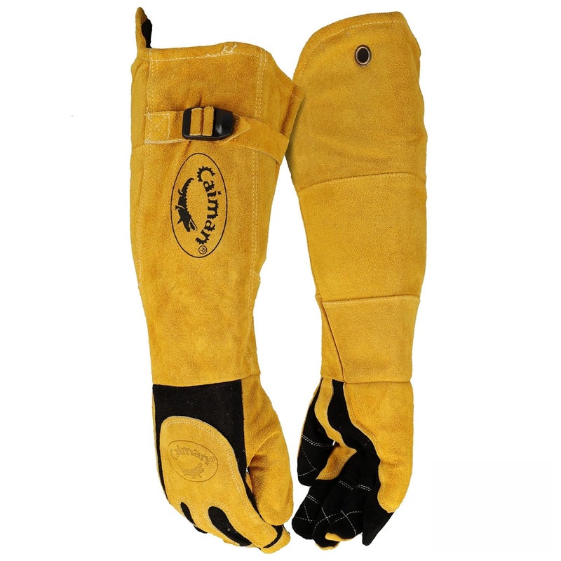 Caiman Premium Split Deerskin MIGStick Welding Gloves FleeceFoam Insulation Split Cowhide Leather Heat Shield Patch Sock Lined Foam BlackGold XLarge 18786 - Image 1
