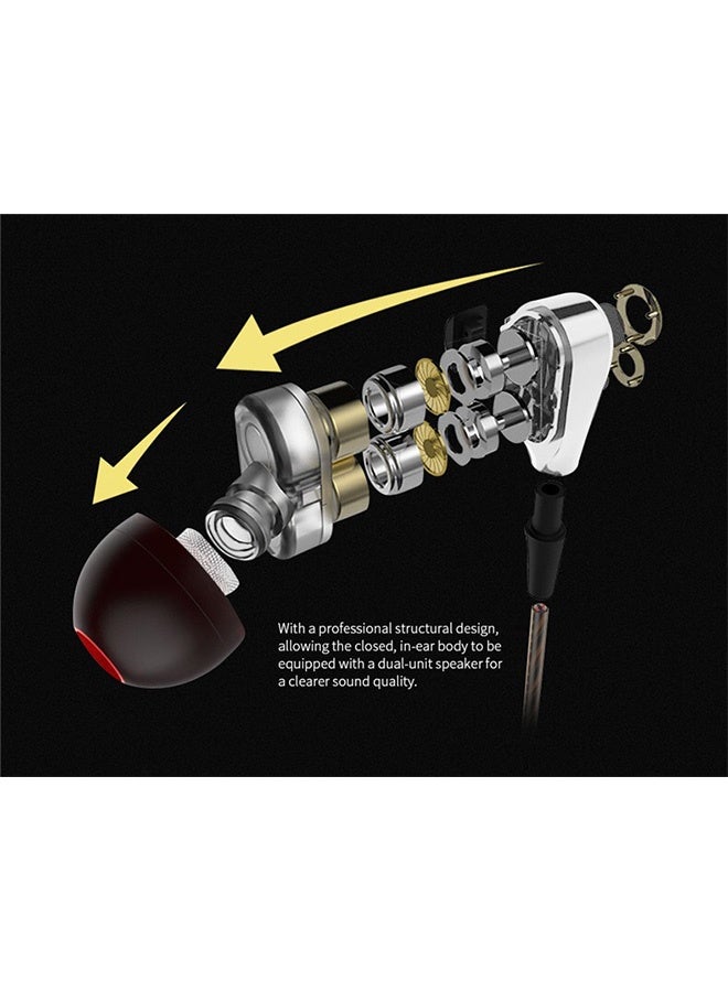 Quantum 2 PCS Wired Headphones, Dual Driver Hi-Fi Headphones with Mic, Wired Headphones with Microphone Noise Cancelling Stereo in Ear Sport Music Earphone for Mobile Phon - Image 2