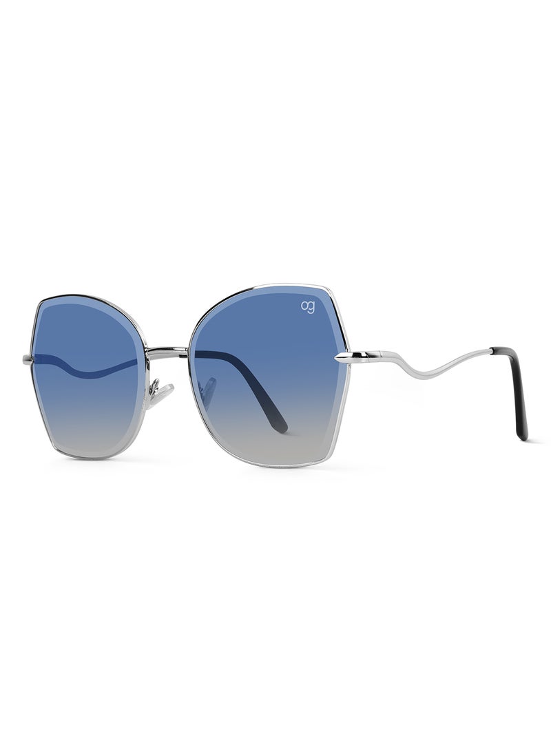 Woggles Latest & Stylish UV Protected Blue Oversized Sunglasses for Women - Image 4