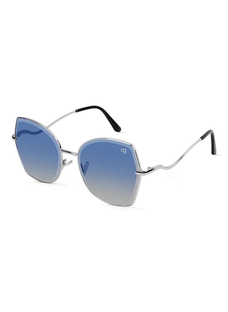 Woggles Latest & Stylish UV Protected Blue Oversized Sunglasses for Women - Image 1