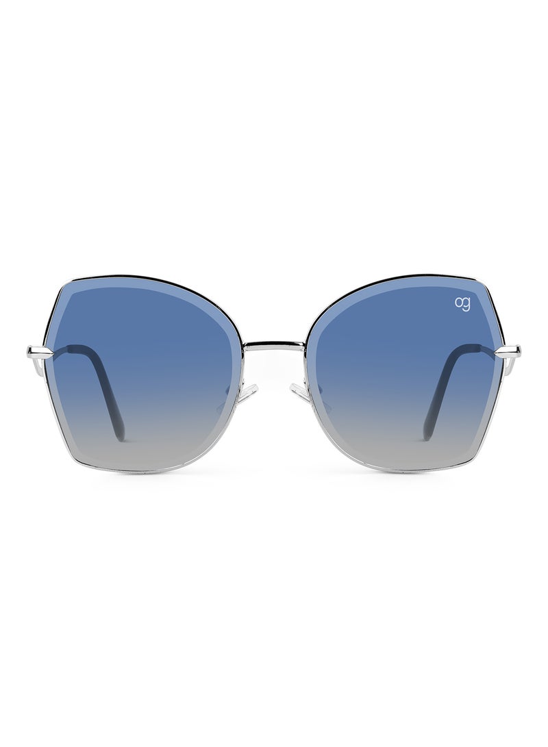 Woggles Latest & Stylish UV Protected Blue Oversized Sunglasses for Women - Image 3