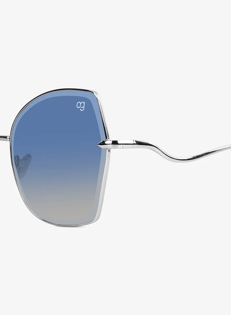 Woggles Latest & Stylish UV Protected Blue Oversized Sunglasses for Women
